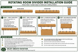 Rotating room divider installation guide, landscape layout