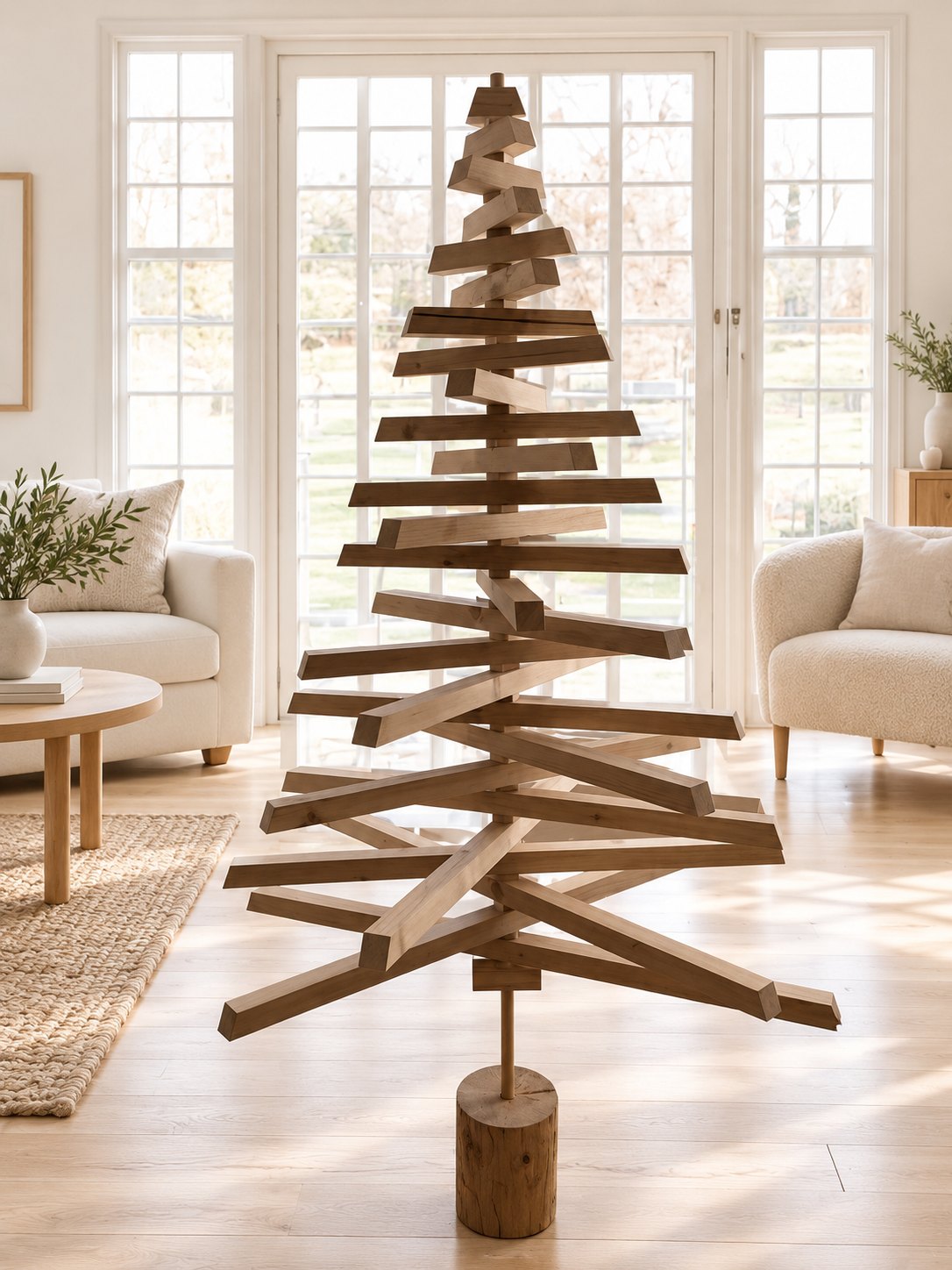 Eco-Friendly Christmas Tree | THE EVERGREEN showing the reclaimed wood product