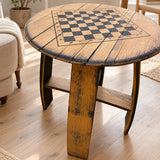 Chess Coffee Table | Chess Table Chessboard Coffee table Made From Oak Whiskey Barrel | THE FISHER