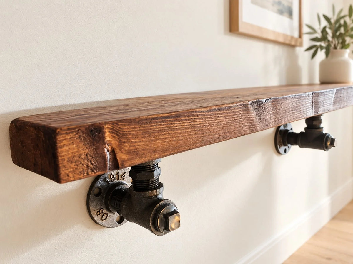 Industrial Style Slim Shelves | Rustic Shelving | Reclaimed Scaffolding | THE MARSHALL