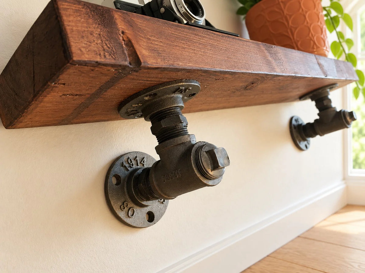 Industrial Style Slim Shelves | Rustic Shelving | Reclaimed Scaffolding | THE MARSHALL