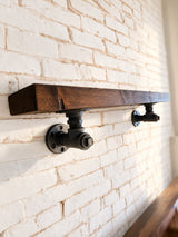 Industrial Style Slim Shelves | Rustic Shelving | Reclaimed Scaffolding | THE MARSHALL showing the reclaimed wood product