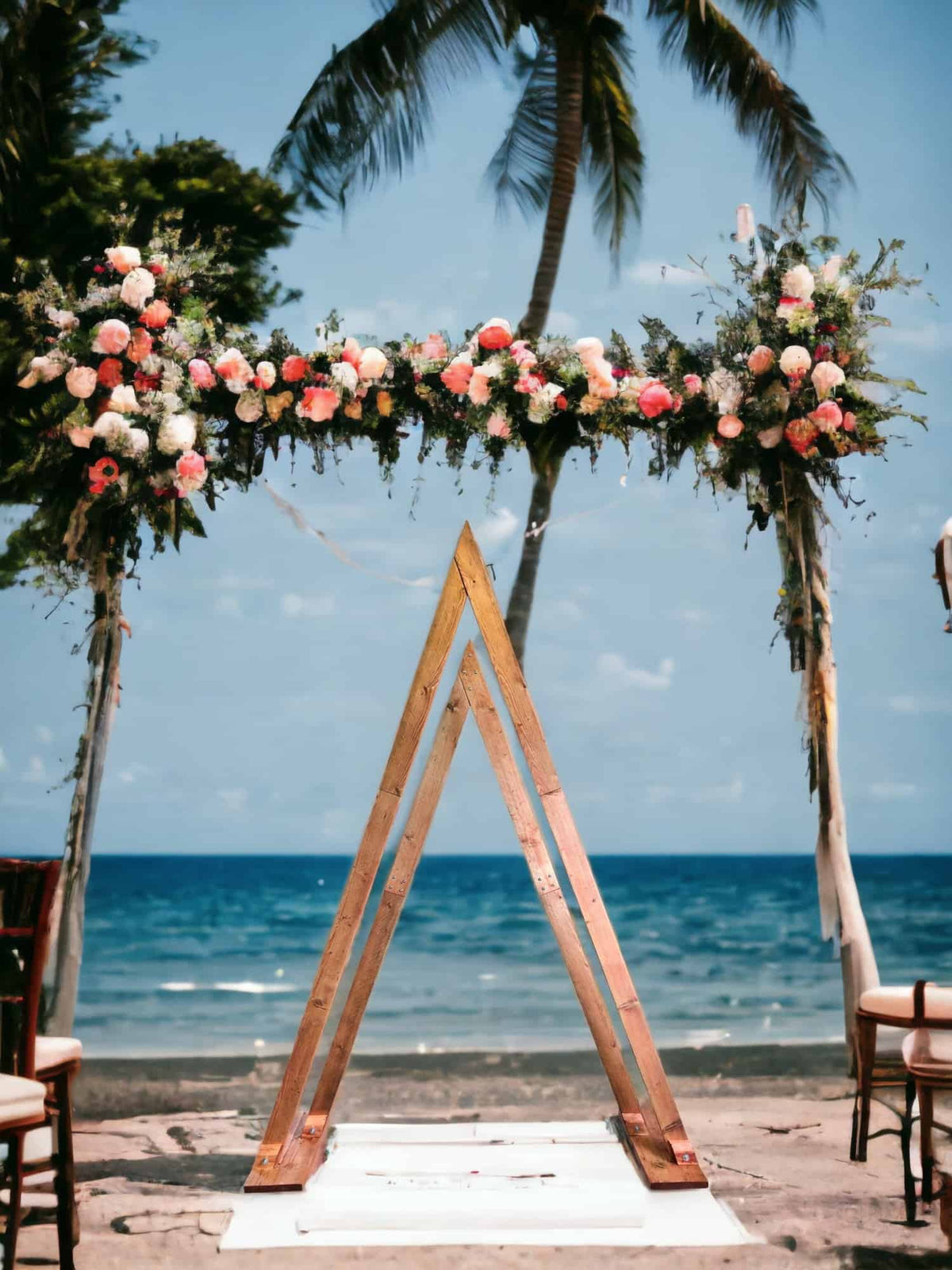 Pair Of Handcrafted Wooden Wedding Triangle Altars | Reclaimed Timber | THE CALLEN
