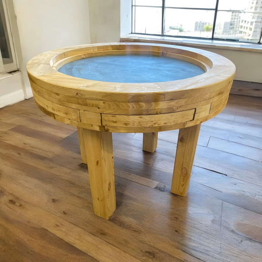 Circular Gaming Table | D&D Pathfinder | Round Gaming Table | Reclaimed Scaffold Boards | THE HALO