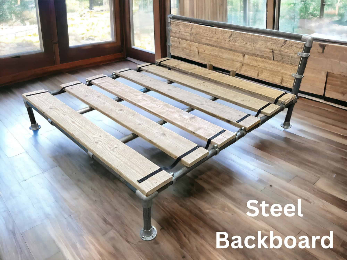 Industrial Bed | Handmade Bed Frame | Reclaimed Custom Made Bed | Scaffold Pipe Bed | THE DOUGLAS