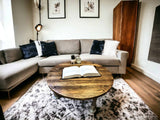 reclaimed wooden round coffee table