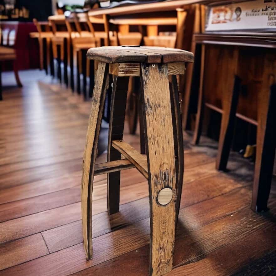 Bar Stools Made From Oak Whiskey Barrel Bar Stools | THE HATCH