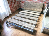 Industrial Bed | Handmade Bed Frame | Reclaimed Custom Made Bed | Scaffold Pipe Bed | THE DOUGLAS