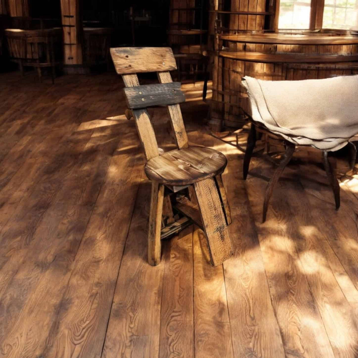 Barrel Leg Chair With Backrests | Whiskey Barrel Backrest | THE ROSIC