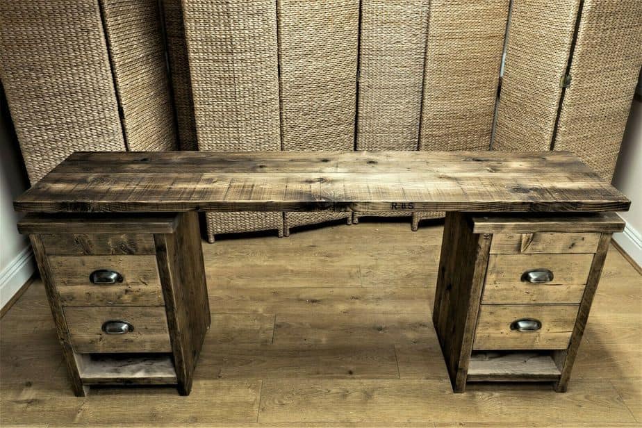 Double Pedestal Desk With Under Desk Cupboards | THE BRUNTSFIELD
