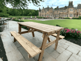 Outdoor Reclaimed Wooden Picnic Bench | THE BRADLEY