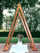 Pair Of Handcrafted Wooden Wedding Triangle Altars | Reclaimed Timber | THE CALLEN