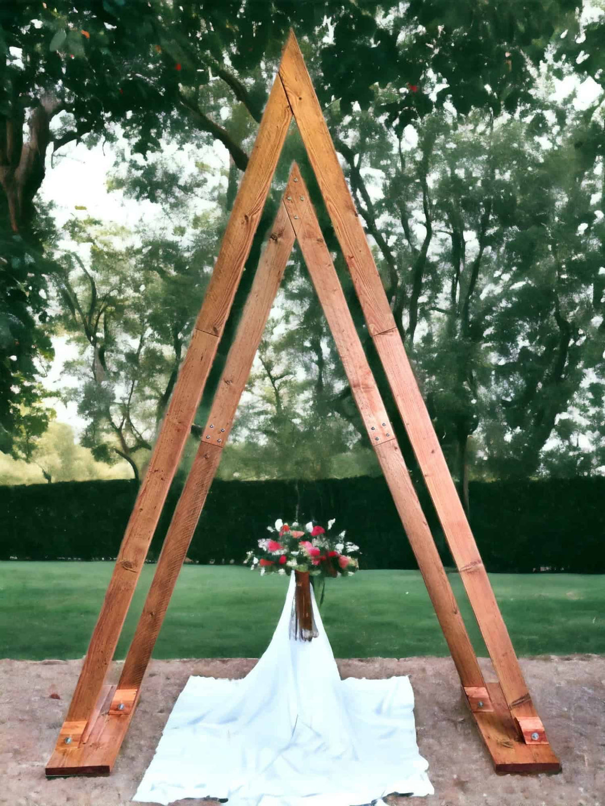 Pair Of Handcrafted Wooden Wedding Triangle Altars | Reclaimed Timber | THE CALLEN