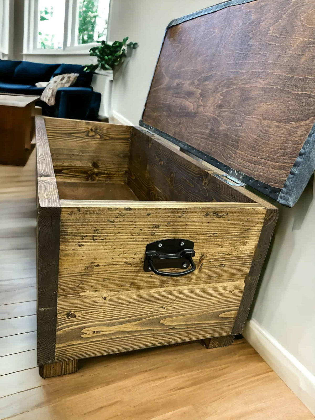 Wooden Ottoman Seat | Reclaimed Seat & Storage with Foam Cushion – Handcrafted – Game Table Seating | THE EMPIRE