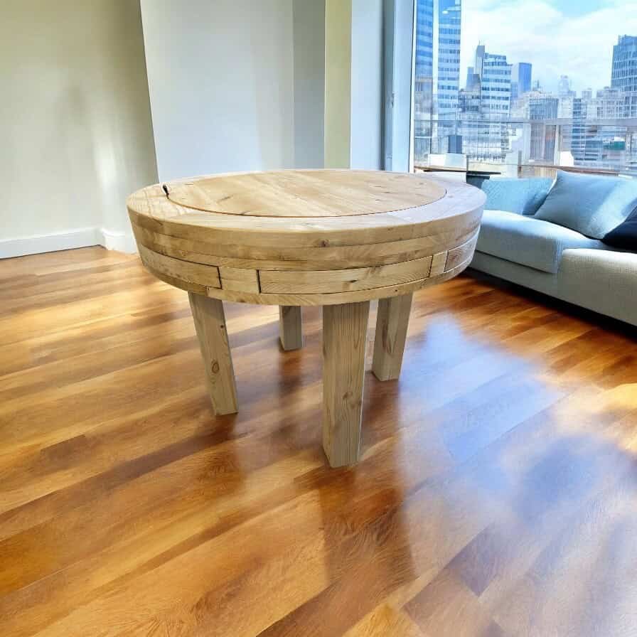 Circular Gaming Table | D&D Pathfinder | Round Gaming Table | Reclaimed Scaffold Boards | THE HALO