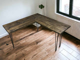 Hairpin Leg Wooden Corner Desk