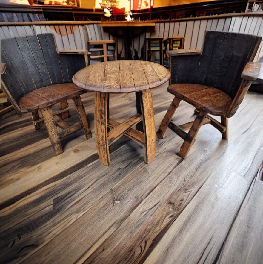 Coffee Table Made From Oak Whiskey Barrel Coffee Table | THE BELLOWS