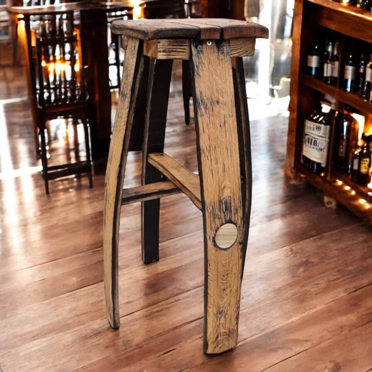 Bar Stools Made From Oak Whiskey Barrel Bar Stools | THE HATCH