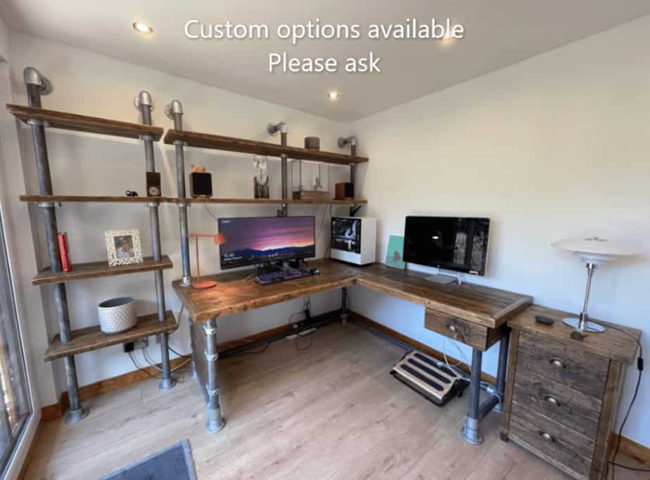 Integrated Office Desk and Shelves | THE MANHATTAN