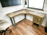 wooden pedestal desk