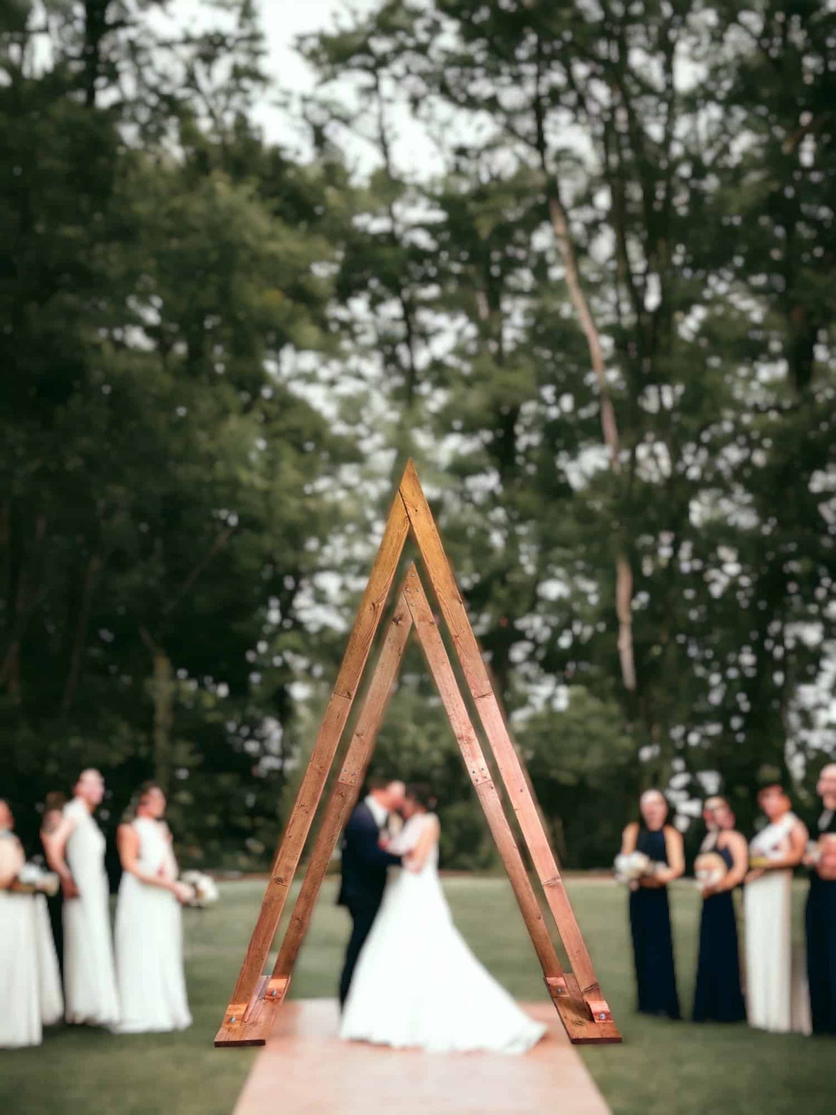 Pair Of Handcrafted Wooden Wedding Triangle Altars | Reclaimed Timber | THE CALLEN