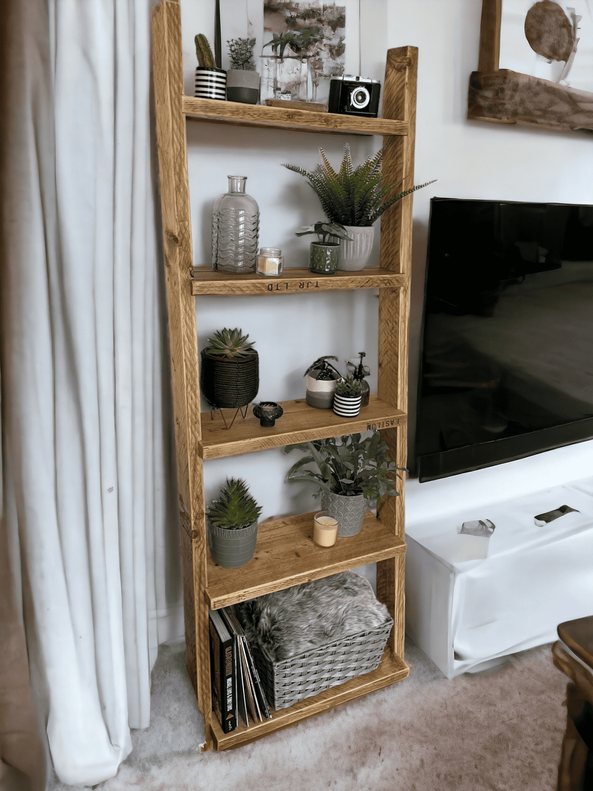 Wooden Ladder Shelves | 5 Tier Ladder Shelf | THE PISA