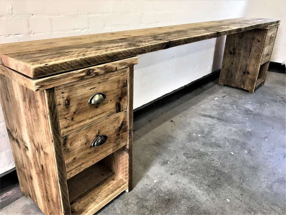 Double Pedestal Desk With Under Desk Cupboards | THE BRUNTSFIELD