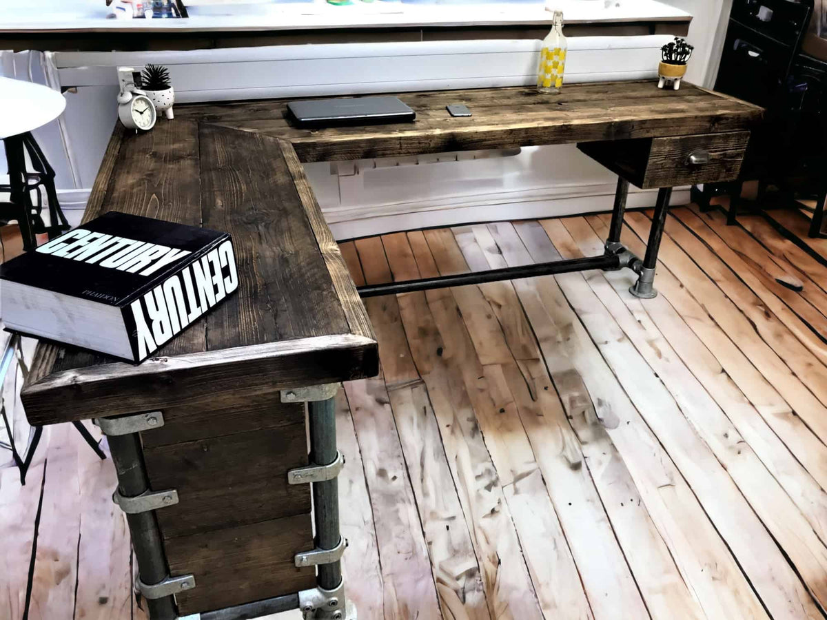 Industrial Corner Office Desk | THE AVALON