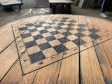 Chess Coffee Table | Chess Table Chessboard Coffee table Made From Oak Whiskey Barrel | THE FISHER