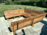 Outdoor U-Shape Garden Bench Sofa | Reclaimed Scaffold Board | THE PADDINGTON