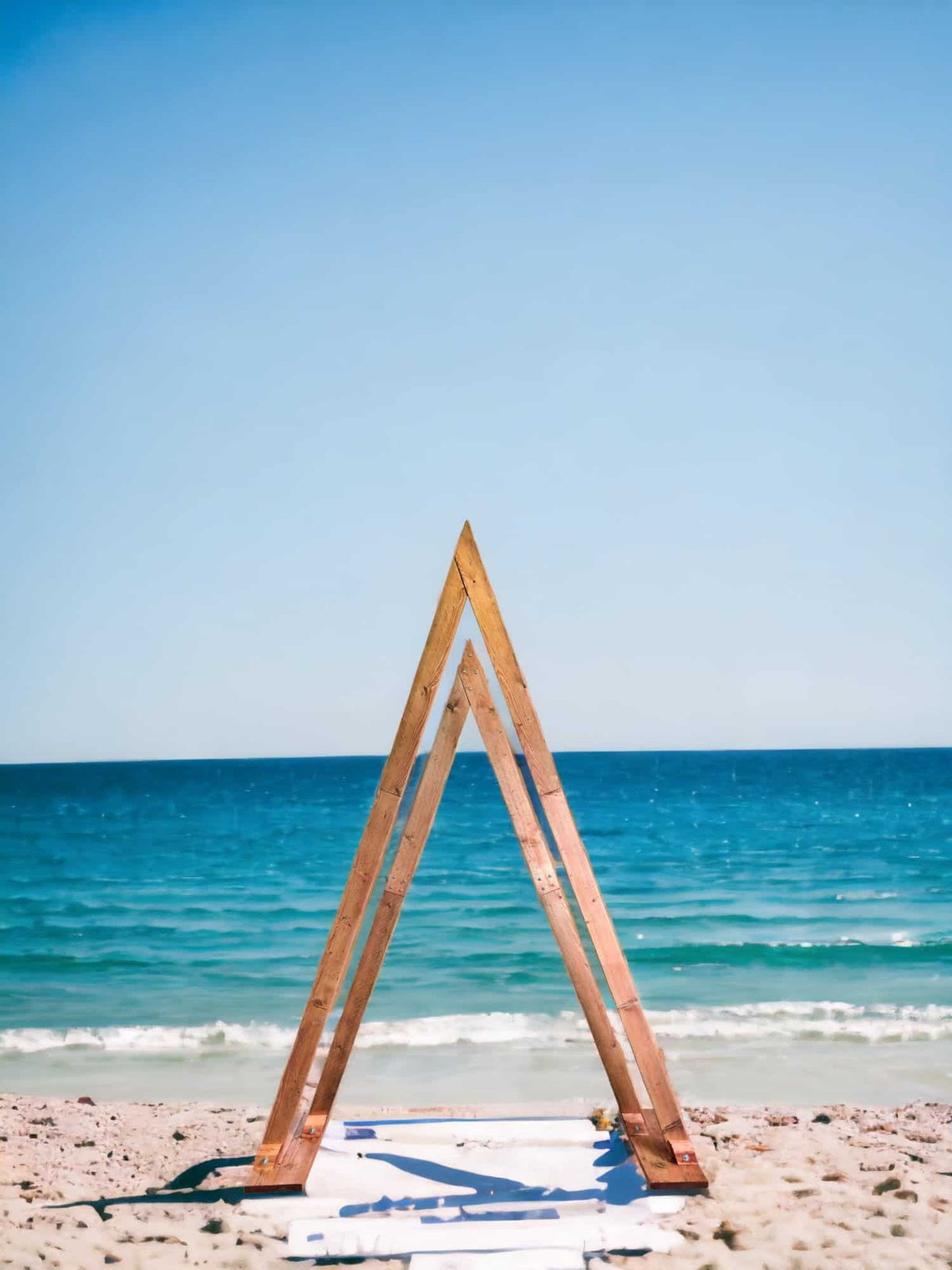 Pair Of Handcrafted Wooden Wedding Triangle Altars | Reclaimed Timber | THE CALLEN