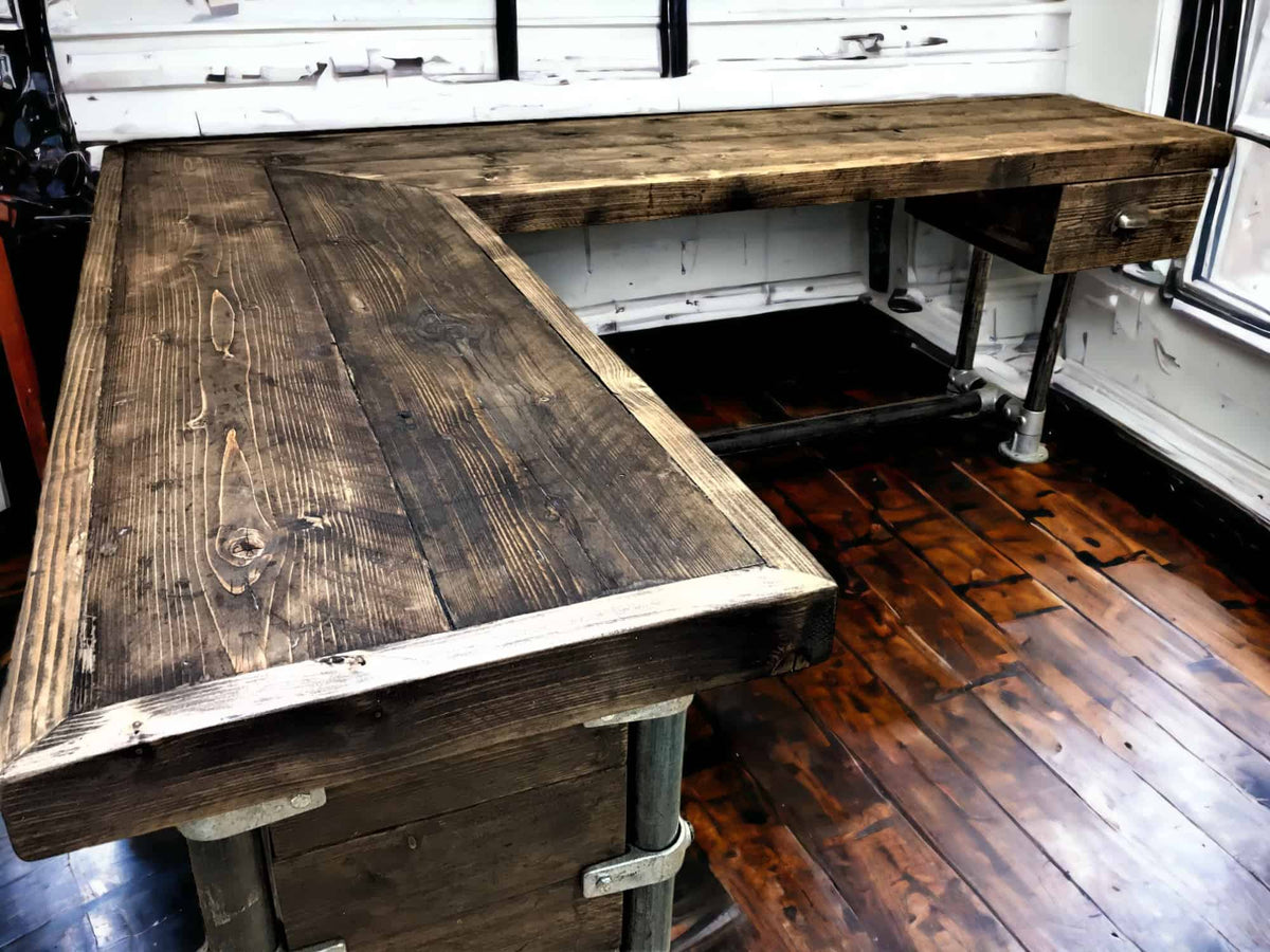 Industrial Corner Office Desk | THE AVALON