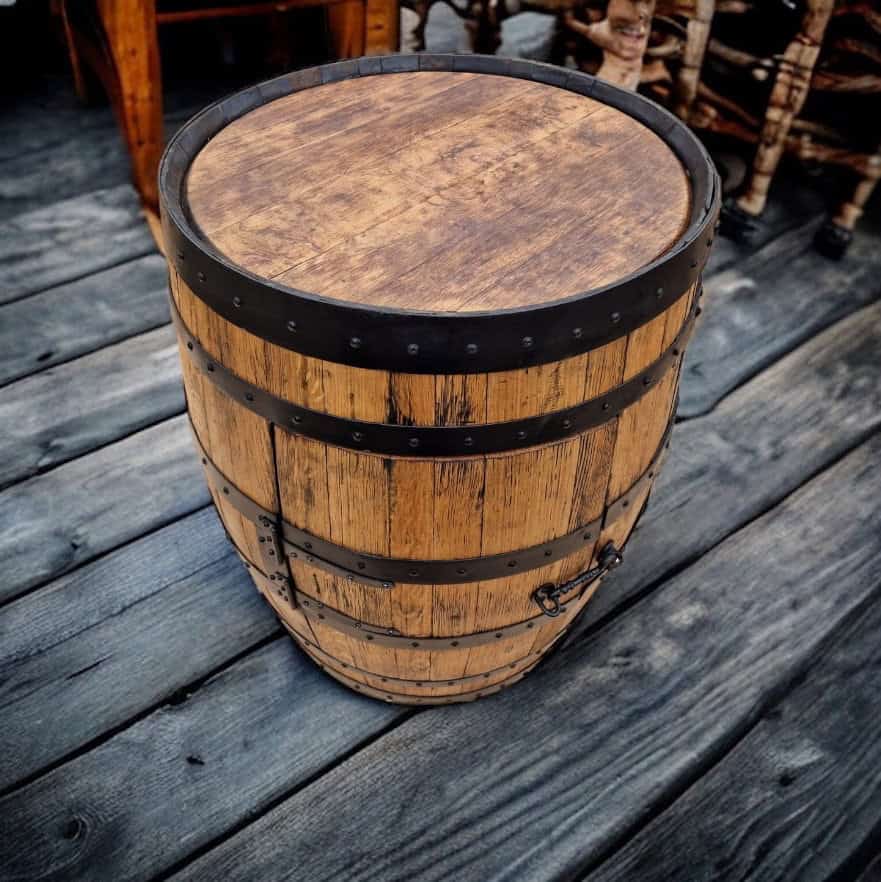 Oak Whiskey Barrel Cupboard**** Barrel Storage Unit With Door – THE COSTELLO