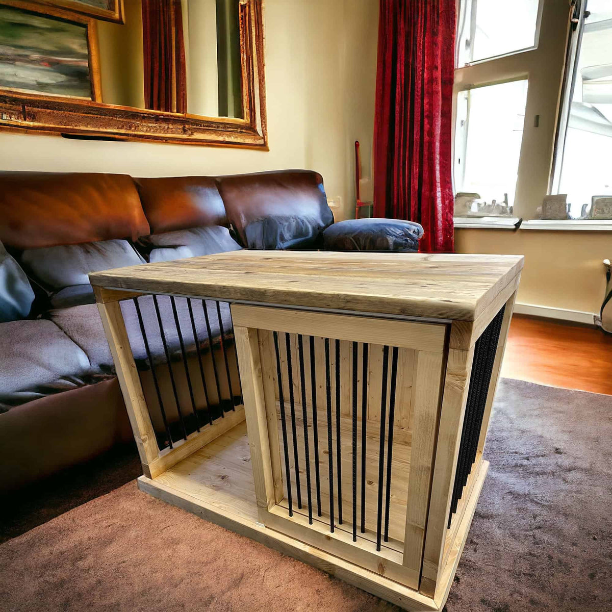 Reclaimed Wood Dog Crate**** Dog Cage**** Rustic Dog Bed – THE MALLIE