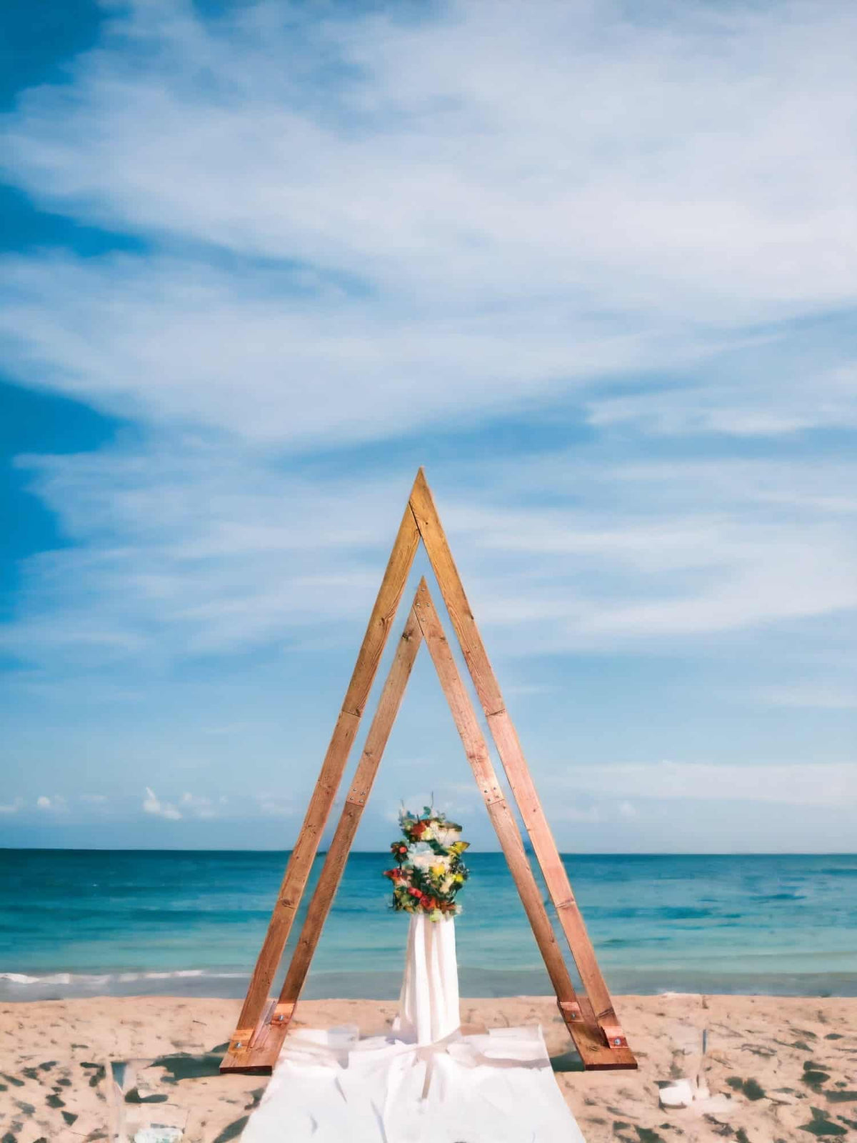 Pair Of Handcrafted Wooden Wedding Triangle Altars | Reclaimed Timber | THE CALLEN