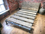 Industrial Bed | Handmade Bed Frame | Reclaimed Custom Made Bed | Scaffold Pipe Bed | THE DOUGLAS