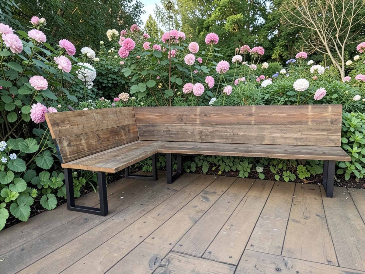Corner Outdoor Garden Bench | THE TIMMS
