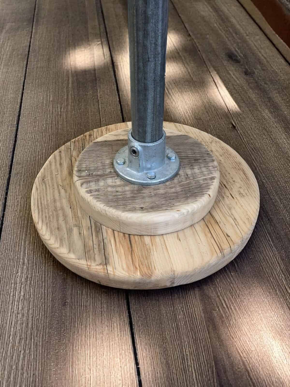 Poseur Table | Reclaimed Bar Table | Sustainably Sourced Wood | Rustic Poseur Table with Reclaimed Scaffold Tube | THE ZURICH