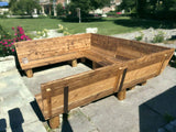 Outdoor U-Shape Garden Bench Sofa | Reclaimed Scaffold Board | THE PADDINGTON