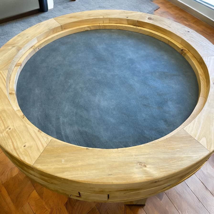 Circular Gaming Table | D&D Pathfinder | Round Gaming Table | Reclaimed Scaffold Boards | THE HALO