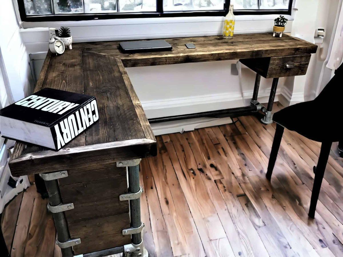 Industrial Corner Office Desk | THE AVALON