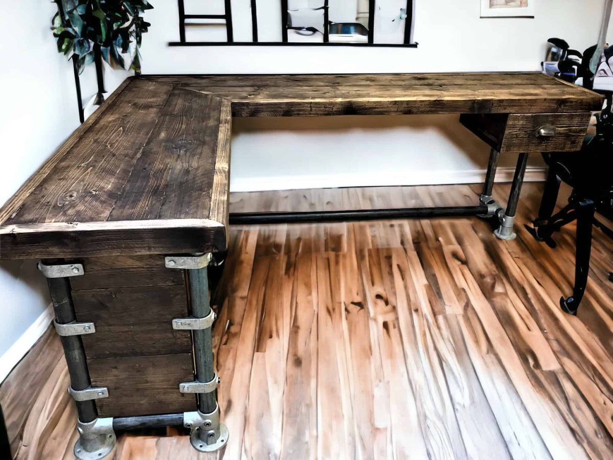 Industrial Corner Office Desk | THE AVALON