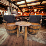 Coffee Table Made From Oak Whiskey Barrel Coffee Table | THE BELLOWS