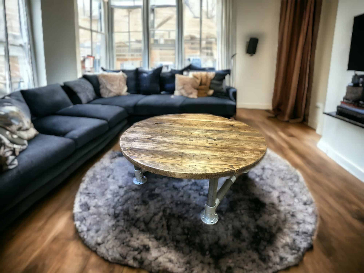 Reclaimed Wooden Round Coffee Table | THE AMSTERDAM
