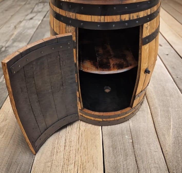 Oak Whiskey Barrel Cupboard**** Barrel Storage Unit With Door – THE COSTELLO