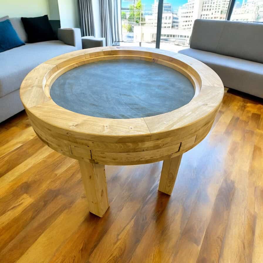 Circular Gaming Table | D&D Pathfinder | Round Gaming Table | Reclaimed Scaffold Boards | THE HALO