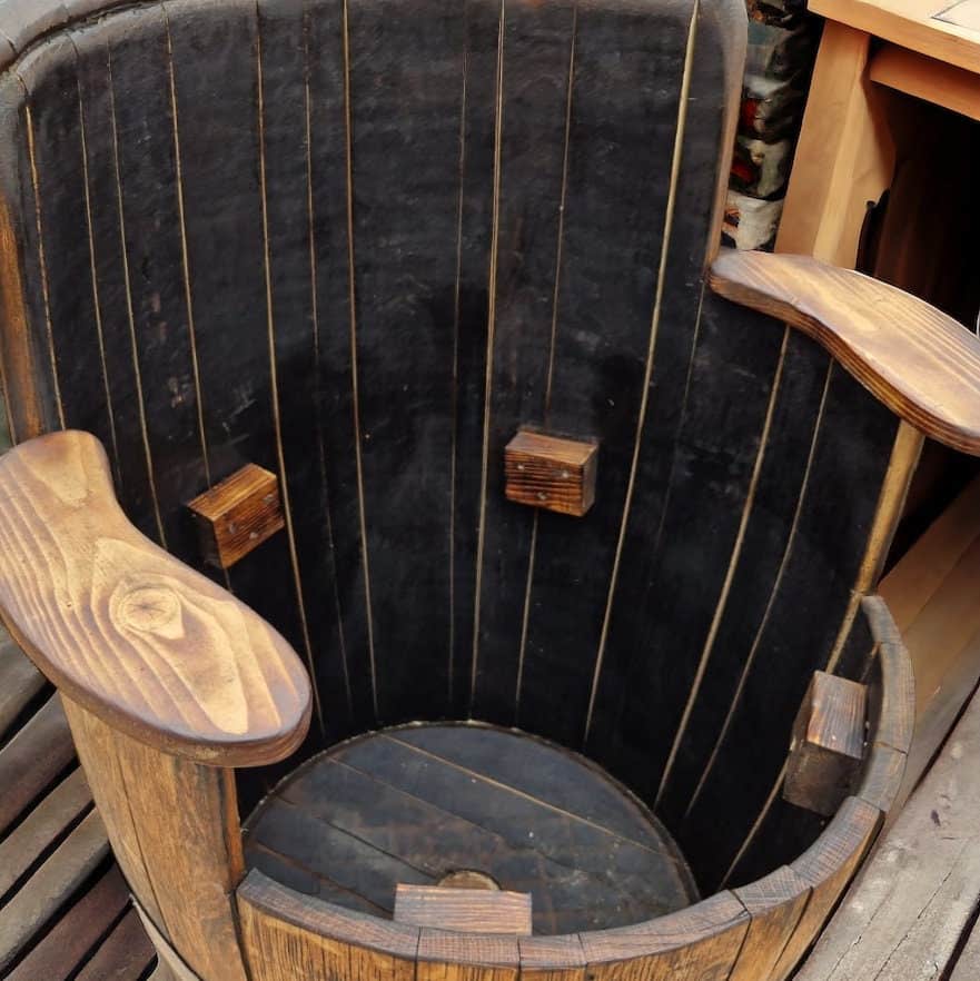 Oak Whiskey Barrel Chair With Storage – THE ELLERY