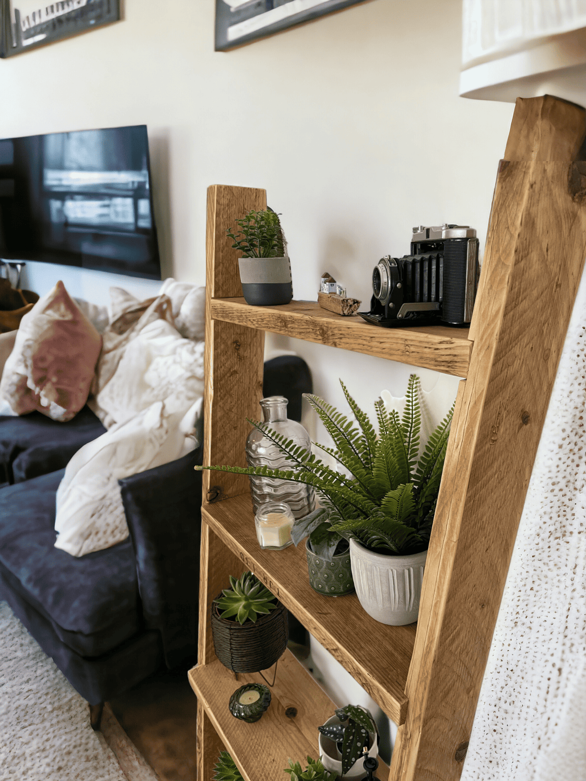 Wooden Ladder Shelves | 5 Tier Ladder Shelf | THE PISA