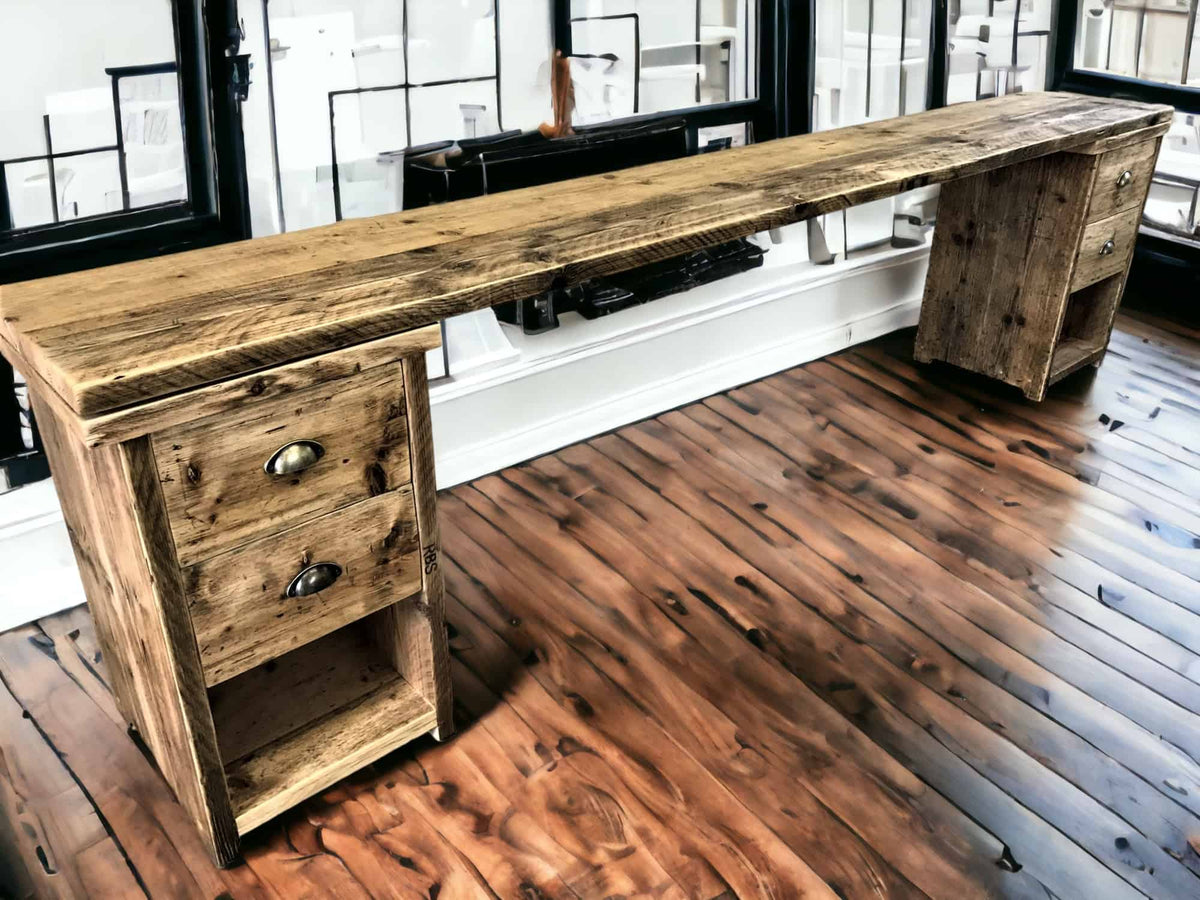 Double Pedestal Desk With Under Desk Cupboards | THE BRUNTSFIELD
