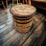 Oak Whiskey Barrel Cabinet With Tabletop**** Barrel Storage Unit With Door – THE WHATMORE